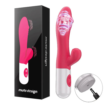 Rabbit Vibrator for Women Clitoris Stimulator Silicone G-spot Powerful 2 in 1 Dildo Female Masturbation Sex Toys Adult Goods