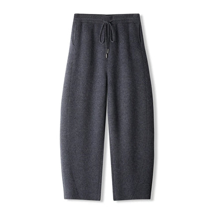 Popular Men's Cashmere Machete Pants Autumn Winter Loose Casule Pants 100% Merino Wool Knitted Trousers Thick Soft Warm Pants