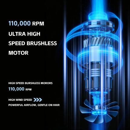 VGR 110000 RPM Professional Hair Dryer Brushless Negative Ions Blow Dryer Super Powerful Wind Lownoise Salon 1900 W Blower 640HD