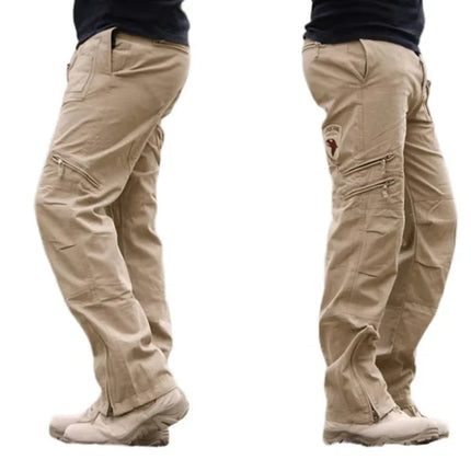 2025 Men's Cargo Pant Cotton Pants Khaki Men Military Camo Green Gray Work Many Pocket Cotton Camouflage Black Tactical Trousers