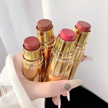 SHAQINUO Velvet Matte Smooth Blush Stick Long-lasting Brown Tone for Autumn & Winter Natural Makeup Effect And Easy To Apply
