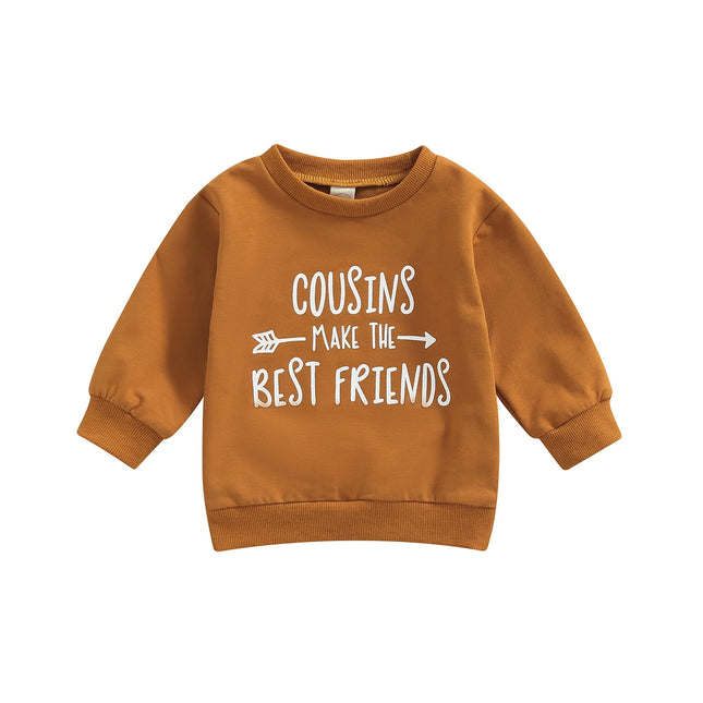 Citgeett Autumn Toddler Boy Girl Pullover Sweatshirt Casual Letter Printed Long Sleeve Tops Fall Spring Clothes