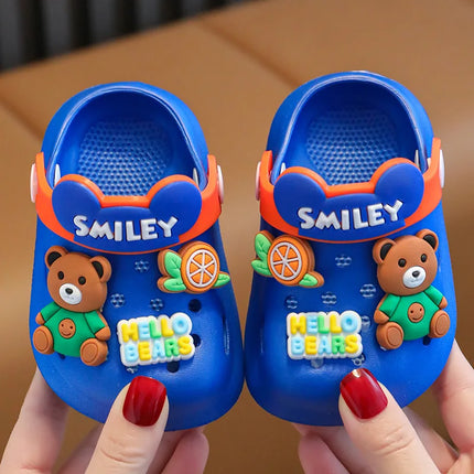 Summer Kids Slippers Sandals  Children's Shoes  Soft  Anti-Skid Cartoon DIY Design Hole Baby Shoes Sandy Beach For Boys Girls