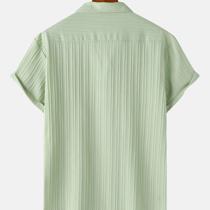 Men's  Comfortable Shirt Summer Beach Men's Shirt   Men's Short Sleeve Shirts  Solid Color Casual Short Sleeve Shirt