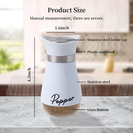 2pcs Seasoning Shaker Glass Bottles Spices Storage Barbecue Condiment Jar Salt Pepper Boxes For Kitchen Gadget Tools Organizer