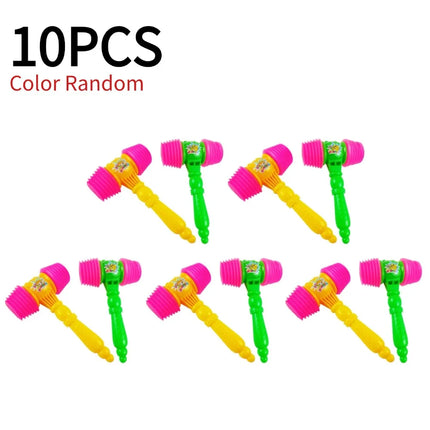 8Pcs Pounding Hammer Toys PVC Kids Hammer Toys Musical Sound Kids Educational Beating Gavel Plastic Squeaky Mallet Instrument