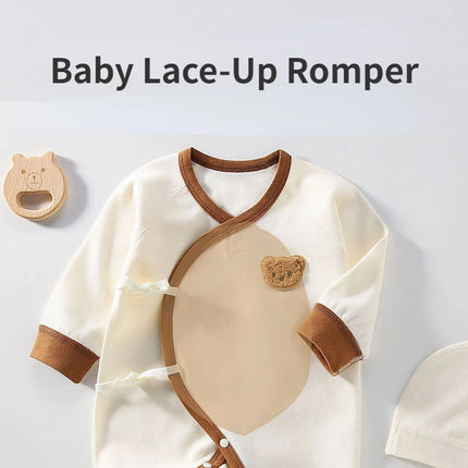 Somenie Newborn Jumpsuit Clothing set with hat Boys Girls  100% Cotton Baby Romper 0-3M Long Sleeved Babe Pajamas