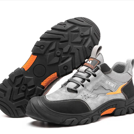 Men Safety Work Shoes Plastic Toe Safety Boots Fashion Lightweight Comfort Working Sneakers Anti-puncture Indestructible Shoes