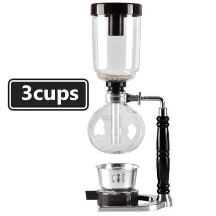3/5Cups Syphon Pots High Quality Coffee Kettle Pot Set Filter Syphon Coffee Maker Tea Siphon Heat-Resistant Household Pot