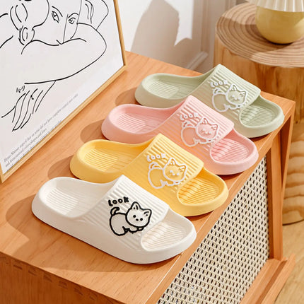 Summer Slippers Bathroom Platform Non-Slip Home Bear Cartoon Flip Flops Beach Women Slipper Sandals Slides Indoor Outdoor 2023