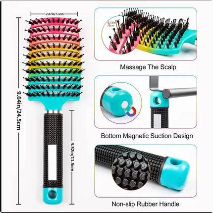 1pcs Hair Scalp Massage Comb Bristle Nylon Hairbrush Wet Curly Detangle Anti-Static Hair Brush for Salon Hairdressing Styling To