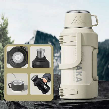 Portable Vacuum Insulated Cup Large Capacity 316 Stainless Steel Thermos Cup Outdoor Car Insulation Cooling Water Kettle