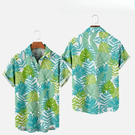Men's Fashion Summer T-Shirts Hawaiian 3d Print Cozy Casual One Button Shirts Short Sleeve Beach Oversized Shirts