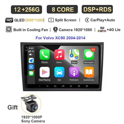 Android 15 For Volvo XC90 2004-2014 Car Radio Multimedia Video Player Navigation Stereo GPS Octa Core 2 Din 360 Camera WiFi 5G