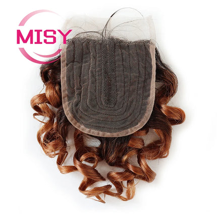 Curly Human Hair Closure Brazilian Hair Weave Curly / Body Wave T Part Lace Closure Only Middle Part