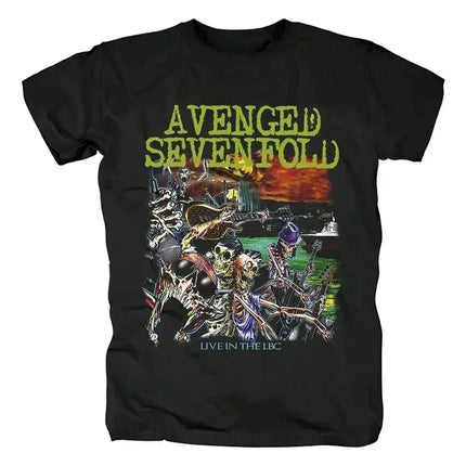 Avenged Sevenfold Band Nightmare Black Classic Style Casual Loose Print T-Shirt Graphic Short Sleeve Shirt Unisex