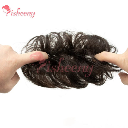 Natural Messy Bun Hairpiece, 4 Inch/10cm Elastic Hair Tie Chignon, Synthetic Curly Hair Bun Scrunchie, Multiple Colors for Daily Wear