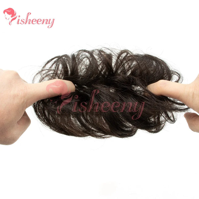 Natural Messy Bun Hairpiece, 4 Inch/10cm Elastic Hair Tie Chignon, Synthetic Curly Hair Bun Scrunchie, Multiple Colors for Daily Wear