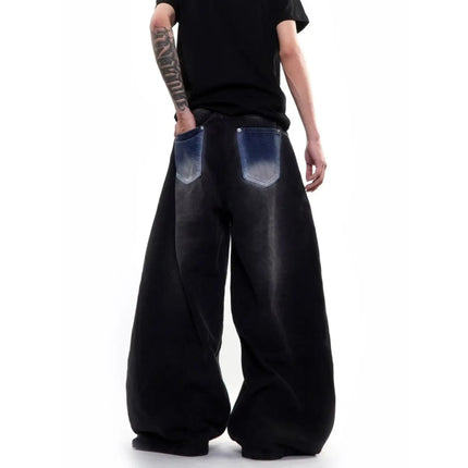 Men's Graffiti Color Collision Splicing Design Pants Summer Street Sweatpants Young Boys Bottom Male High Waist Y2k Trousers