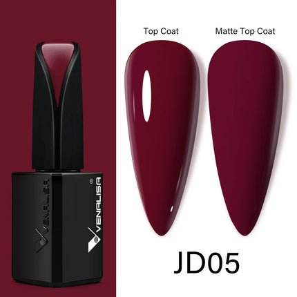 Venalisa15ML Silky Matte TPO FREE Topcoat No Cleaning Nail Lacquer Full Coverage Long Lasting Gorgeous Color Nail Varnish