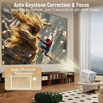 Velec New Projector 8K Video Decode 650 ANSI 1080 Auto Focus Android 14 Smart Portable Outdoor Movie Projector Home Theater
