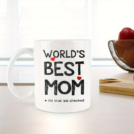 World's Best Mom 11oz Ceramic Coffee Mug - Insulated, Reusable & Dishwasher Safe - Perfect Gift for Mother’s Day, Birthdays & Ch