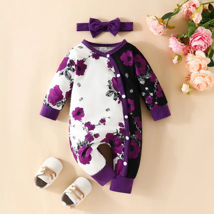 Newborn Baby Romper Love Printed Clothes Hooded Children Girl 0-1 Years Autumn Spring Infant Boy Jumpsuit Outfits 3 6 Months