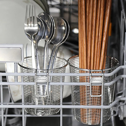 304 Kitchen Chopstick Holder Organizer Hanging Wall Stainless Steel Tableware Drainer  Fork Spoon Chopsticks Dishwasher Basket