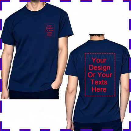 Customized Tee Shirt Custom Text Here Premium Cotton Comfortable Men's Tshirt Fashion design your photo images