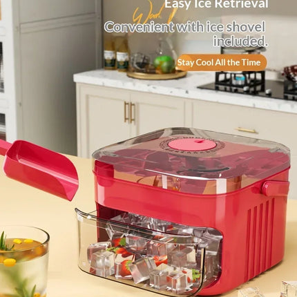 Hot Food-grade Ice Cube Mold Bucket, Press-type Ice Cube Mold, Refrigerator Frozen Ice Cube Food Storage Box Tray