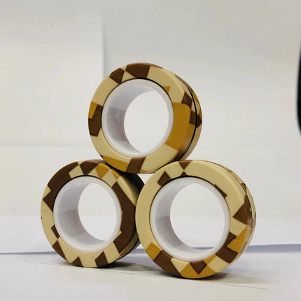 3pcs Fidget Toy Set Finger Magnetic Rings Colorful Adult Magnets Spinner Rings for Relieve Stress Anxiety Relief Therapy