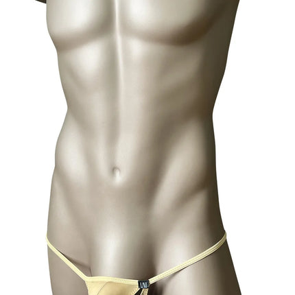 Men's Low-Waist Ice Silk Thong Underwear Openwork Split Design Breathable Sexy Thin Briefs New Arrival