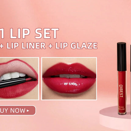 QIBEST Liquid Lipstick Waterproof Velvet Nude Matte Sexy Red Lip Gloss Long Lasting Nonstick Lip Stain Makeup 24 Colors Hots