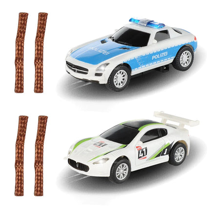 2pcs Slot Car 1/64 Scale Electric Racing High Speed Track Cars 1:64 with Lights Compatible Carrera Go Scalextric Toy