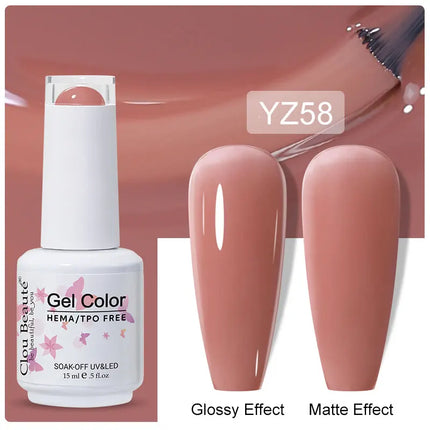 Clou Beaute 15ml Nail Gel Polish Vernis Semi Permanent UV LED Lamp Lakiery Hybrydowe Hema Free Red Nail Art Gel Lacquer Gel