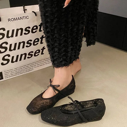 2026 Spring Lace Women Mary Jane Shoes Fashion Slip On Comfort Street Style Soft Sole Female Internal Elevation Dress Shoes