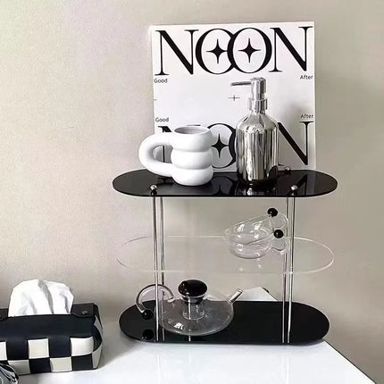 Ins Style Acrylic Storage Rack Desktop Organizer Perfume Jewelry and Cups Display Stand 3 Layers Removable Decorative Shelf