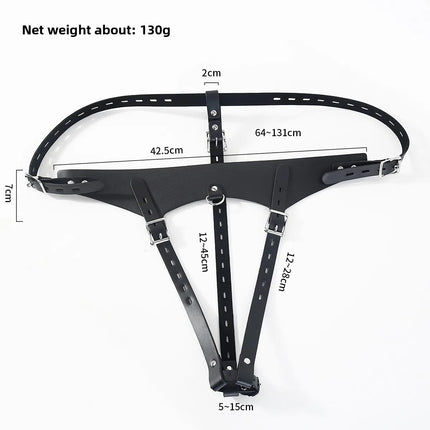 Adjustable Leather Chastity Panty Harness BDSM Bondage Restraint Gear Adult Sex Toy for Women Men Fetish Role Play Accessory