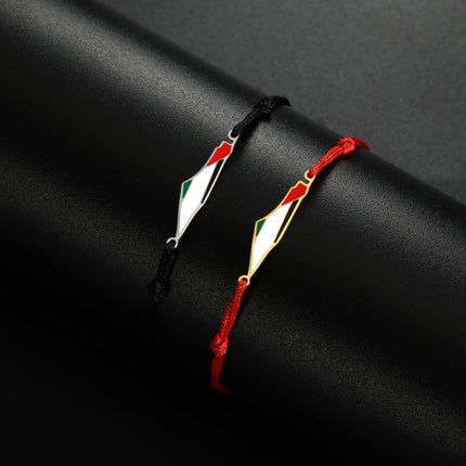 COOLTIME Palestine Map Charm Women Bracelets Stainless Steel Adjustable Double Layer Men Geography Bracelet jewelry Wholesale