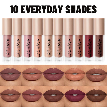 1pc Matte Nude Lipstick Smooth Texture Long-Lasting Water Resistance No Fading Ideal Christmas Gift Makeup for Women