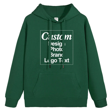 High Quality Custom Hoodie Cotton Sweatshirt Print Embroidery Brand Logo Text Photo Design Men Women Famliy Team Clothing 300g