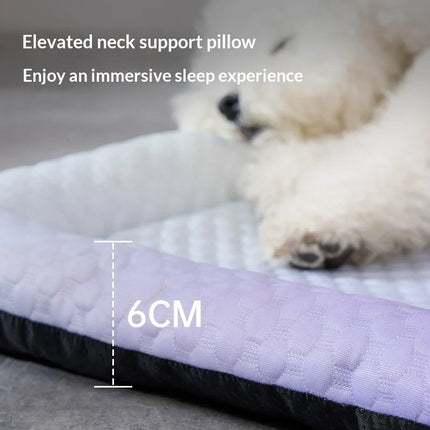 Pet Cooling Mat Foldable Breathable Dog Bed Solid Color Portable Pet Sleeping Pad for Home Outdoor Travel and Daily Use