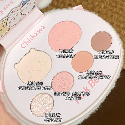 Pinkbear 6-Color Eyeshadow Palette Matte Waterproof Milk Tea Brown Pink Lasting Natural Eyes Makeup Cosmetics