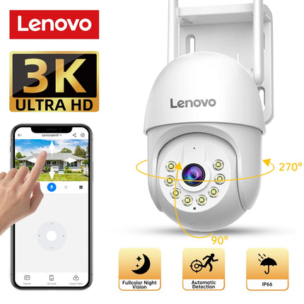 Lenovo 3K HD Wifi PTZ IP Camera Outdoor 5X Digital Zoom Auto Tracking ONVIF CCTV IP Camera Security Video Home Surveillance