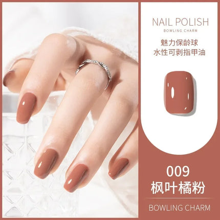 2025 Summer Solid Colored Nail Polish Tangerine Glitter Nails Art Water-Based Peel Off Nail Polish No Need Lamp Manicure Varnish
