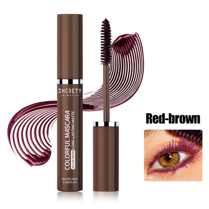 Wine Red Color Mascara Curl Thick Fiber Eyelash Extension Waterproof Non-smudding Blue Green Pink Black Eyes Lengthening Makeup