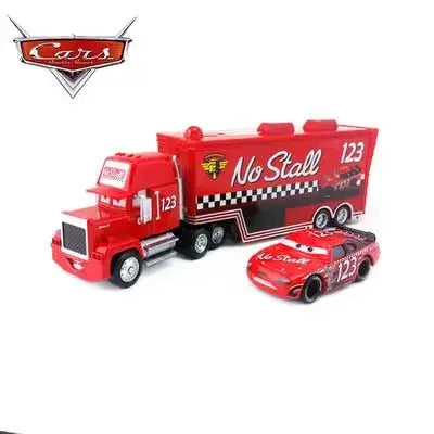Pixar Cars Lightning McQueen Mack Uncle Truck Black Storm Jackson Cruz Set Metal Diecast Model Toy Kids Christmas Gift