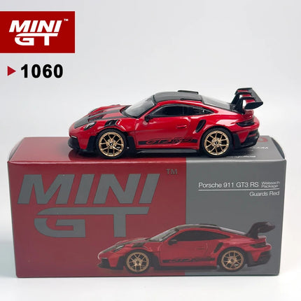 MINIGT 1:64 Porsche 911 (992) GT3 RS Weissach Package Guards Red Alloy Car Model 1060