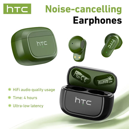 HTC NE51 TWS Wireless Earbuds Bluetooth 6.0 AI Translator ENC Noise Cancelling IPX5 Waterproof 14.2mm HiFi Stereo Headphones