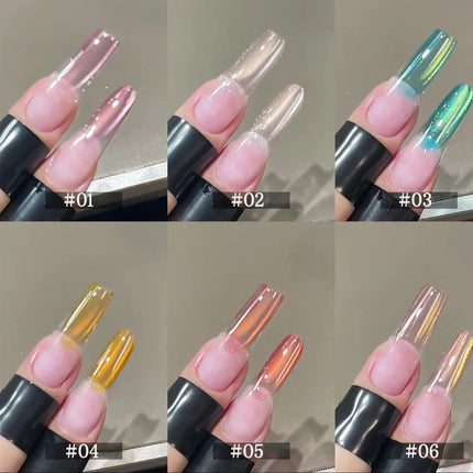1-6pcs ZH High-end Guiyuan Cat Eye Gel Nail Polish 2025 Popular Autumn Nails Super Shiny Crystal Cat Eye Nail Art Nail Supplies